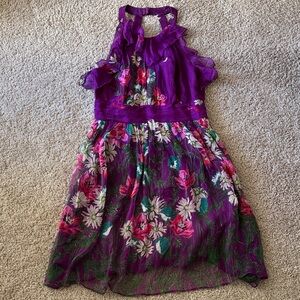 ECI Purple Floral Casual Dress